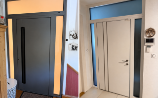 Installation d’une porte d’entrée aluminium INTERNORM AT540 au design contemporain à Thann